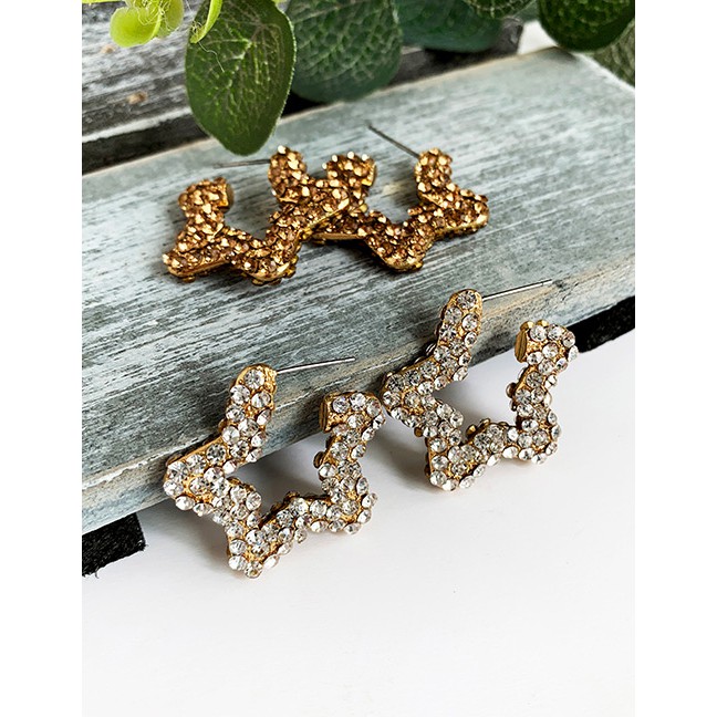 LRC Anting Tusuk Fashion Alloy Studded Five-pointed Star Stud F768XX
