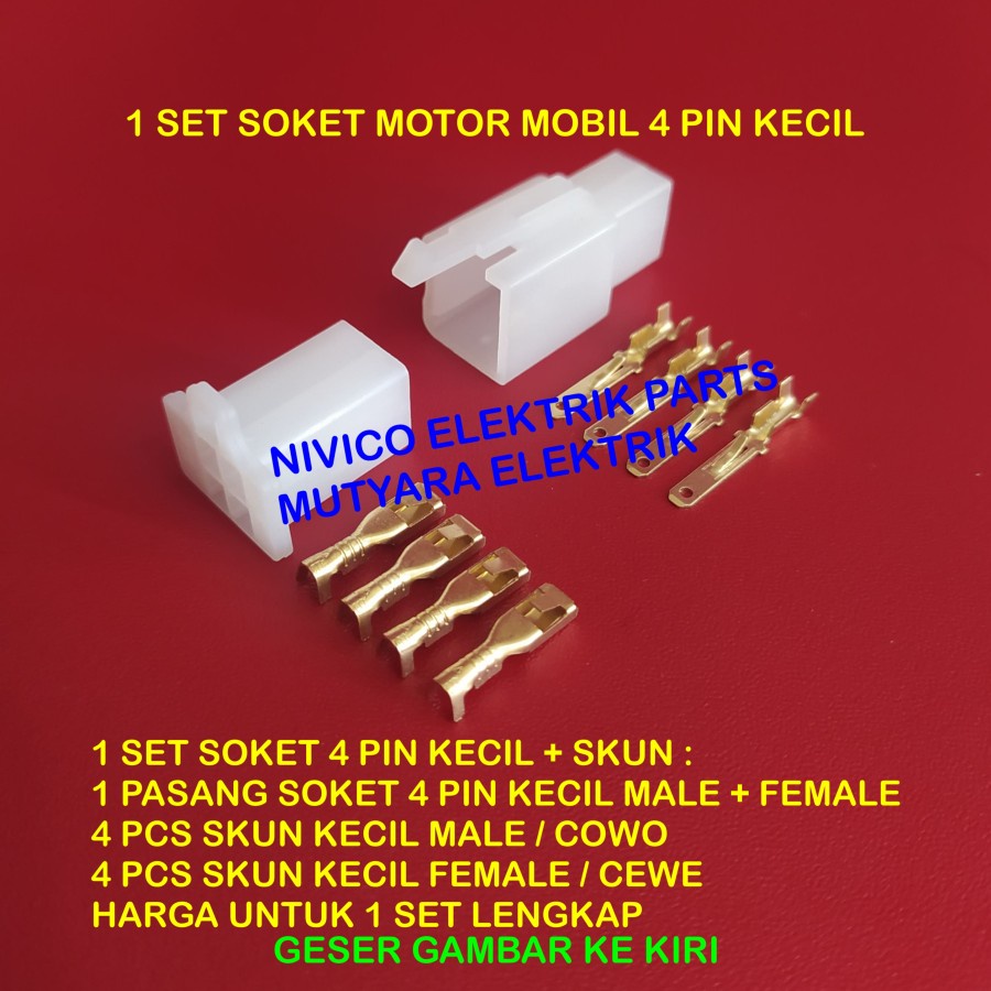 Jual Soket Kabel Motor Pin Kecil Set Skun Sambungan Socket