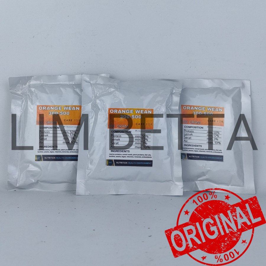 (100 GRAM) PELET ORANGE WEAN 300-500 FROM INVE / PELLET ORANGE