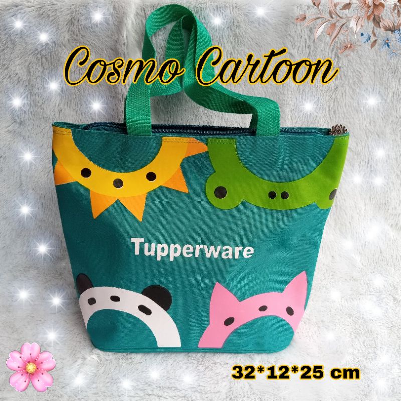 Tas Cosmo Cartoon Tupperware Zipper bunga es Tupperware