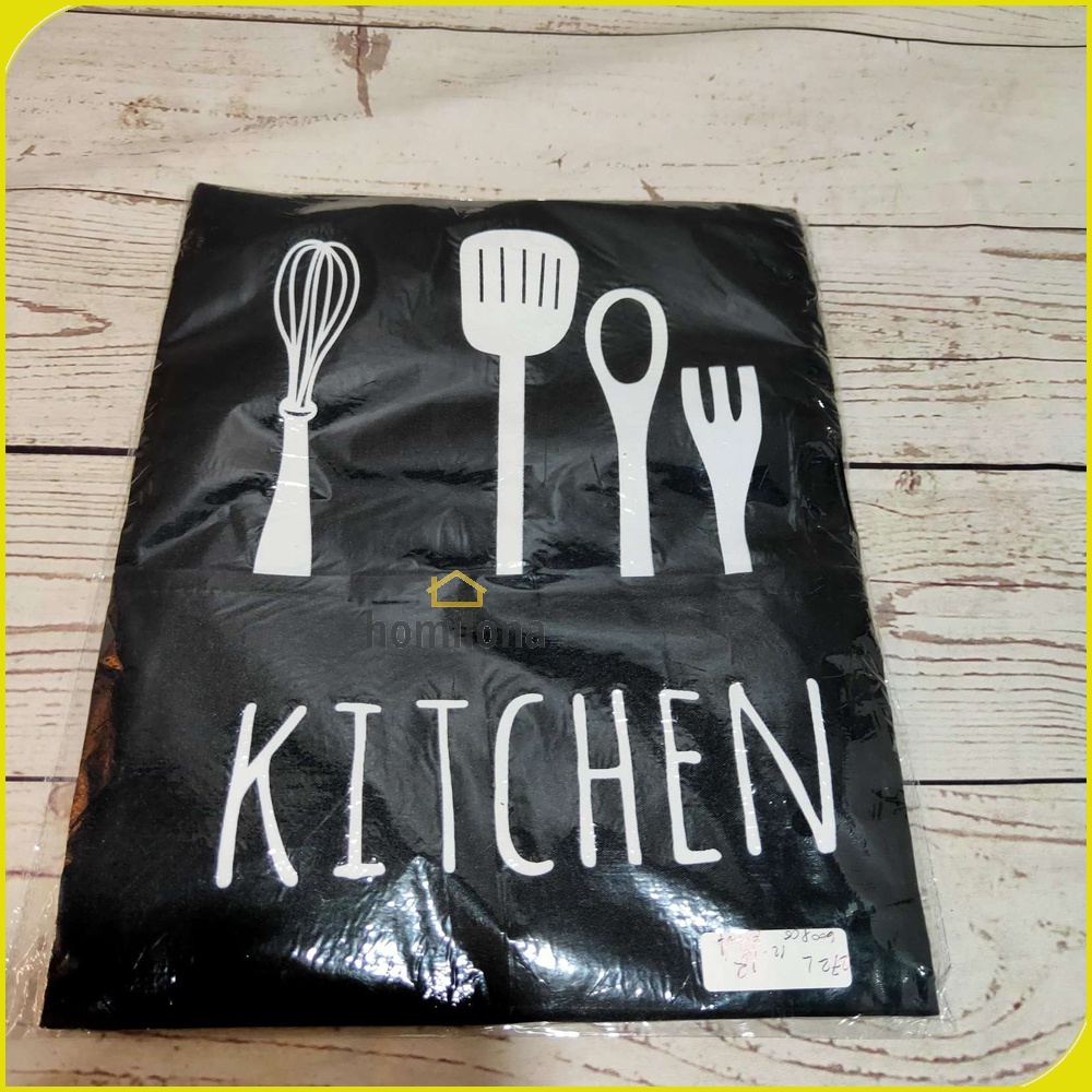 Celemek Apron Dapur Pria Wanit Model Kantung - Aihogard JJ4115 - Black