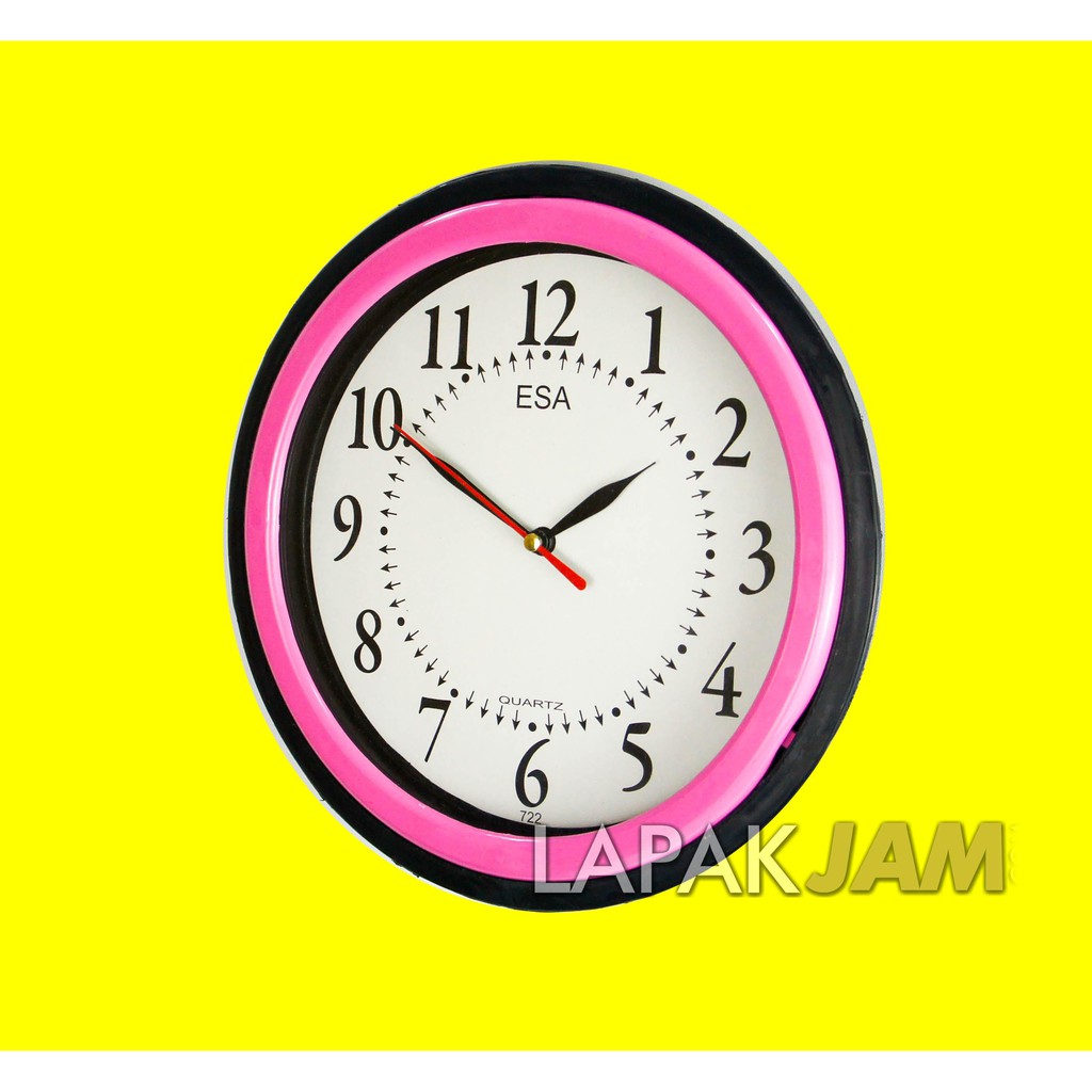 Jam Dinding Custom Polos Warna Pink Hijau Bagus Murah Dekorasi Dinding Wall Clock ESA 722