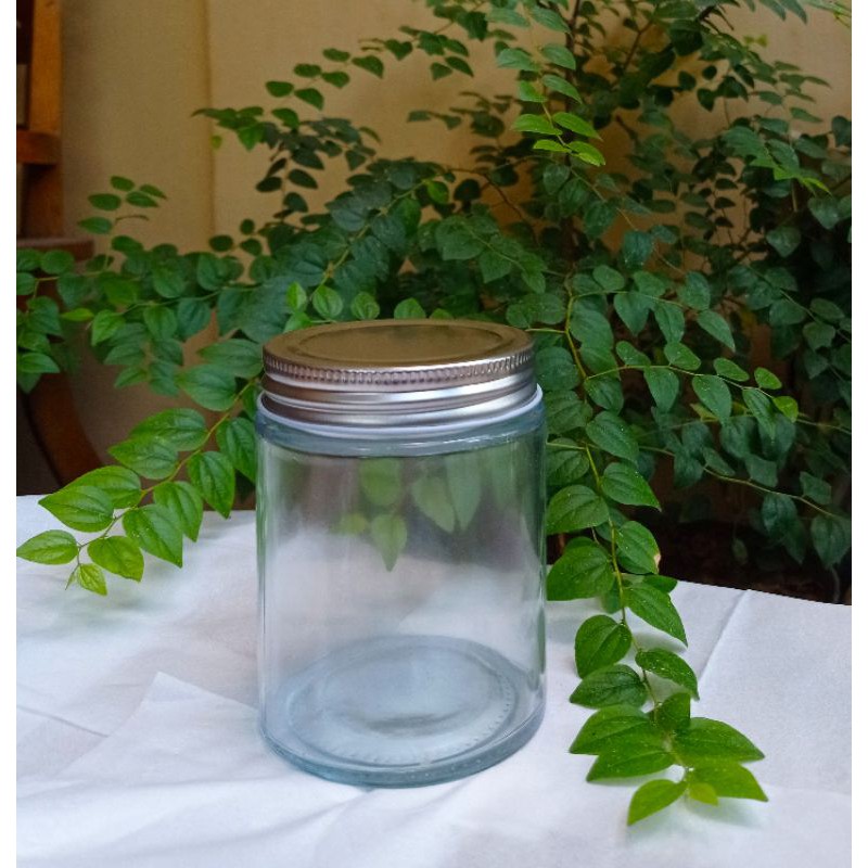 TOPLES,JAR,BOTOL KACA 250ML (min.beli 3pcs) TUTUP ALUMUNIUM ULIR PANJANG