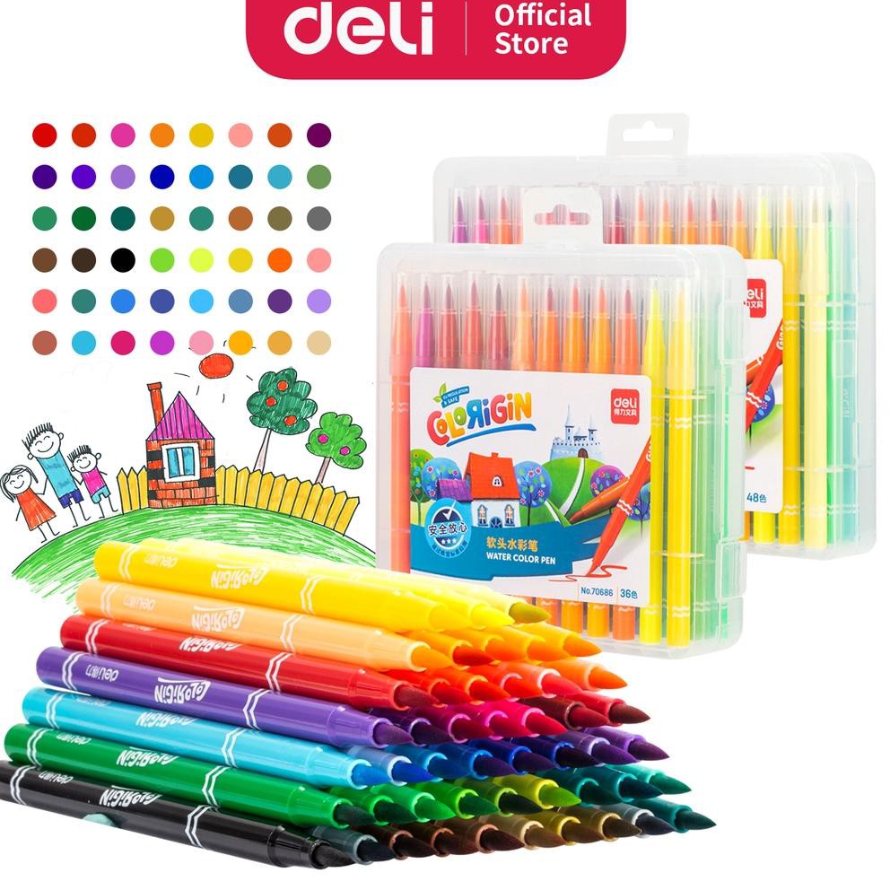 

Deli FeltPen Lembut, 36/48 Warna, Mudah Dibersihkan Dengan Air, Warna Terang 70686 70687 (KODE 519)