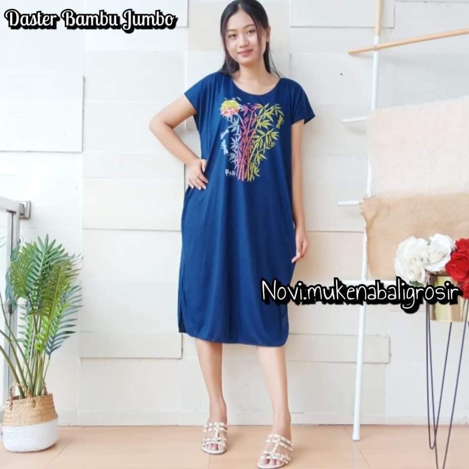 DASTER BAMBU JUMBO BALI KAIN HALUS-Navy G034