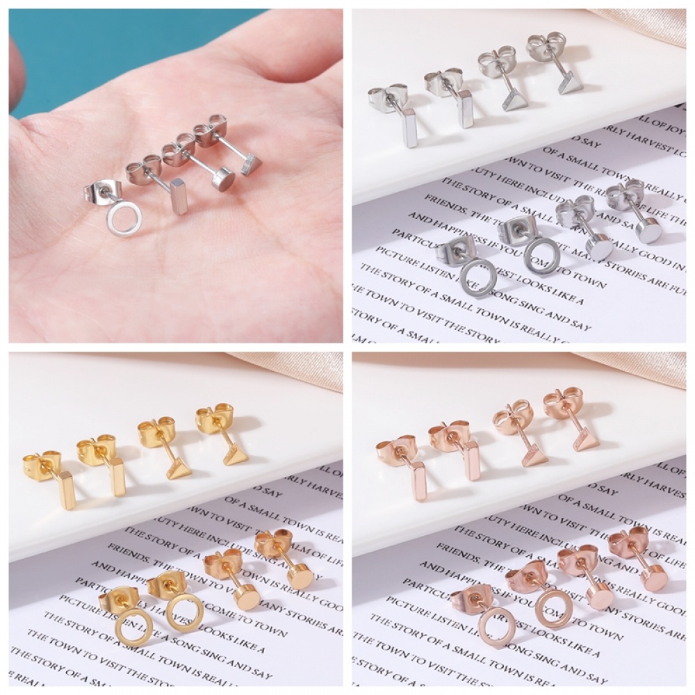 8-22pcs / Lot Anting Stud Kristal Bentuk Hati Bulan Bahan Stainless Steel Untuk Tindik Tulang Rawan