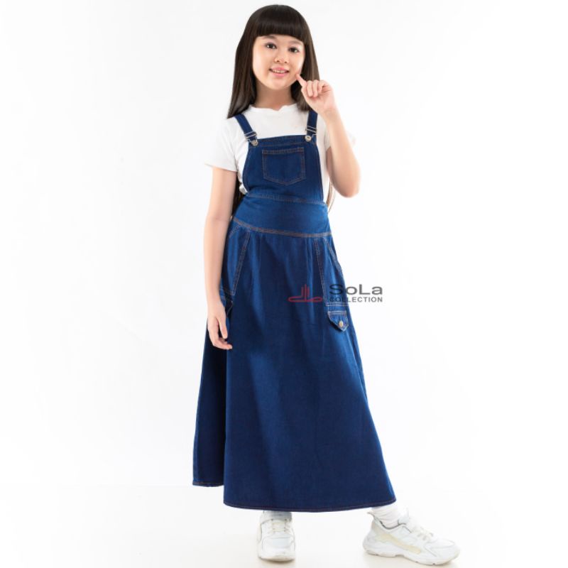 Sola - Overoll Rok Anak Rok jeans anak Warna Navy usia 6-11 tahun kode 8980