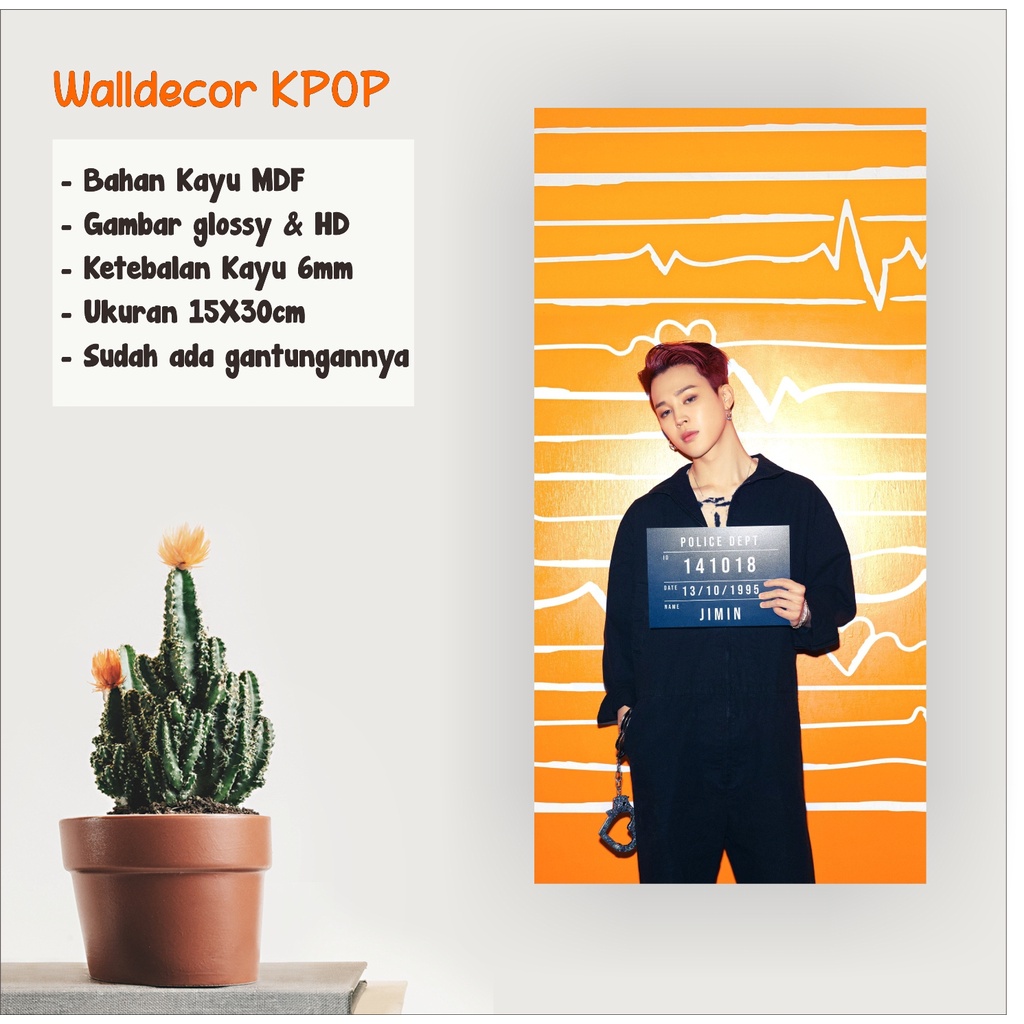 WALLDECOR BTS JIMIN BUTTER UKURAN 15X30 CM WALL DECOR POSTER KAYU HIASAN DINDING KPOP