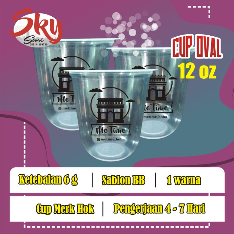 sablon cup oval Hok 12 oz custom/sablon cup oval custom