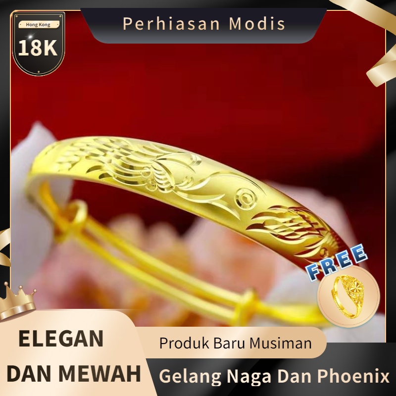 Gelang Emas Wanita Hong Kong Fashion Sederhana Gelang Hadiah Ulang Tahun-6