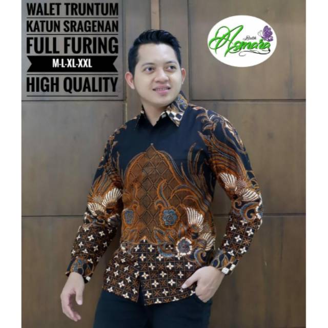 Kemeja Batik Lengan Panjang Terbaru Batik Lapis Furing WALET TRUNTUM