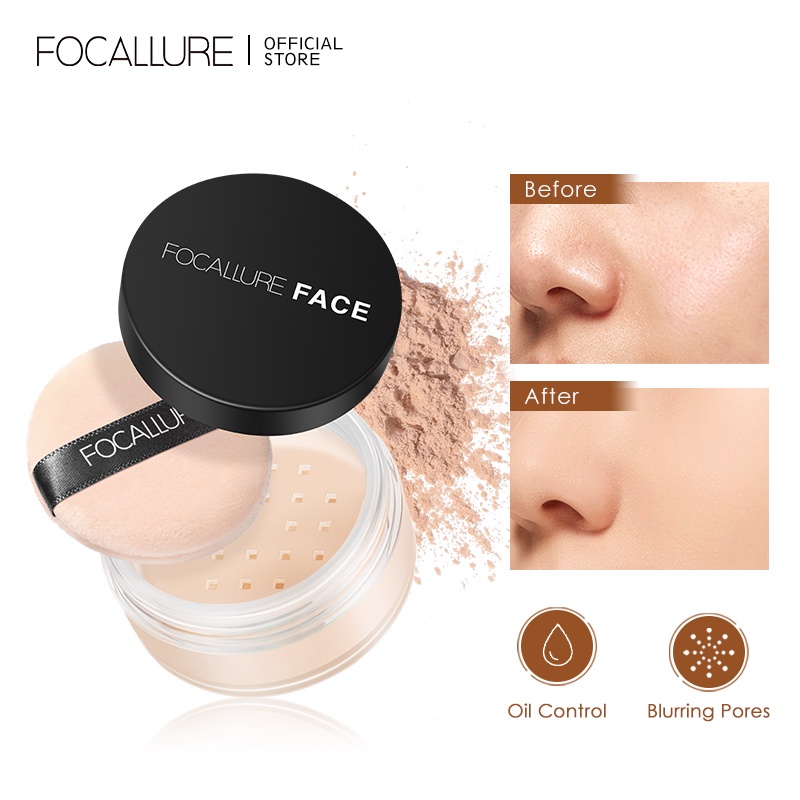 READY FOCALLURE Waterproof Natural Loose Setting Powder Oil Control Loose Powder FA15 / BEDAK TABUR