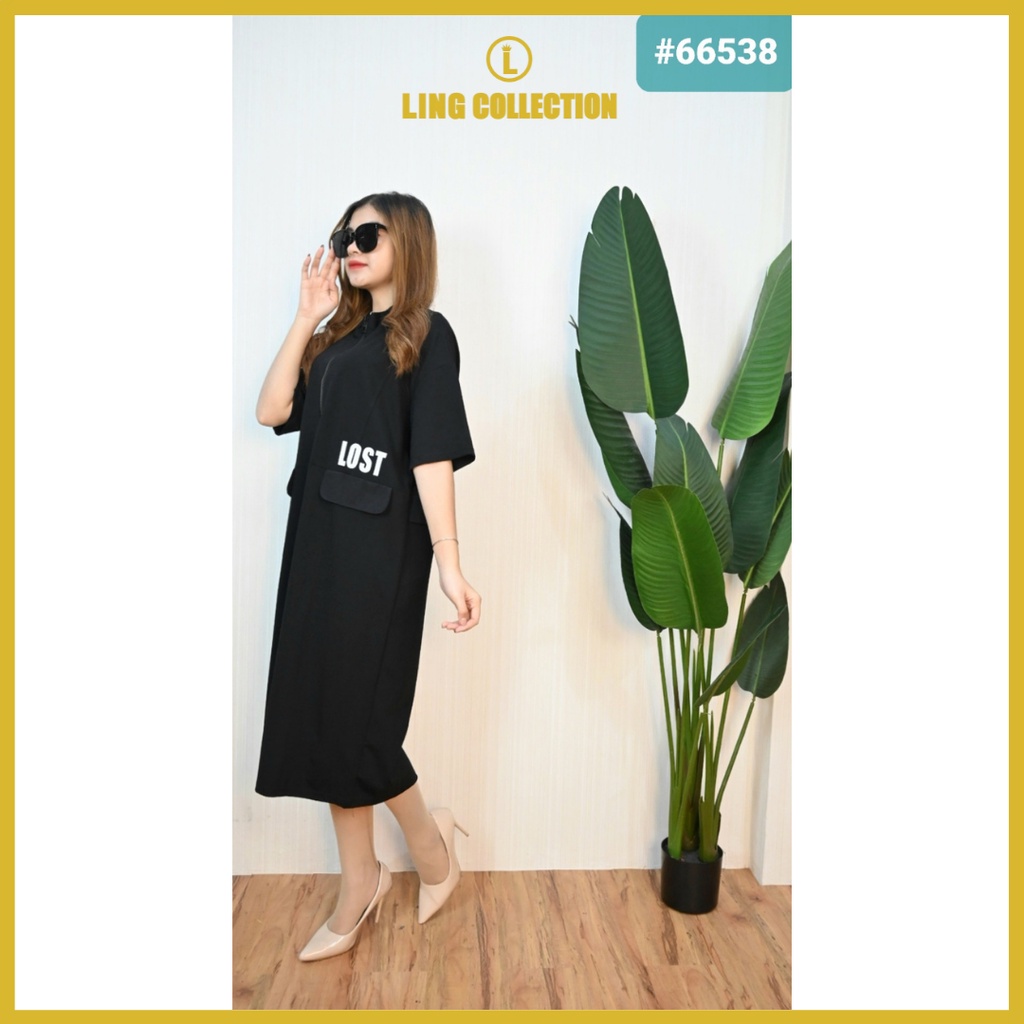 MIDI DRESS OVERSIZED LENGAN PENDEK CASUAL PRINCESS