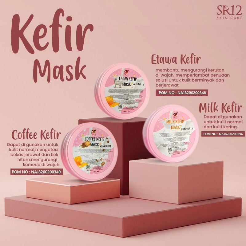 KEFIR MASK SR12 / MASKER KEFIR SUSU / MASKER KEFIR COFFEE / MASKER KEFIR ETAWA