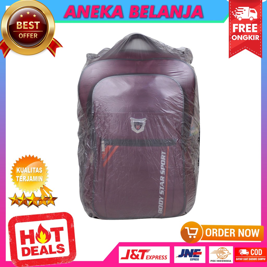 Backpack Khusus Pria Terbaru Fashionabe Body Star Sport Maroon Casual Stylish Trendy Sekolah SMP SMA