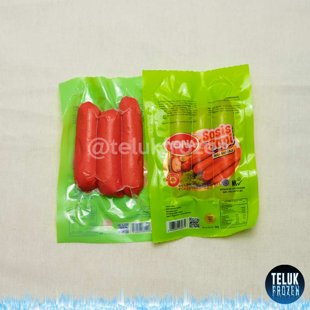 

sosis sapi yona isi 3 pcs 5 pak uk 80gr beef sausage mini 80 gram pack