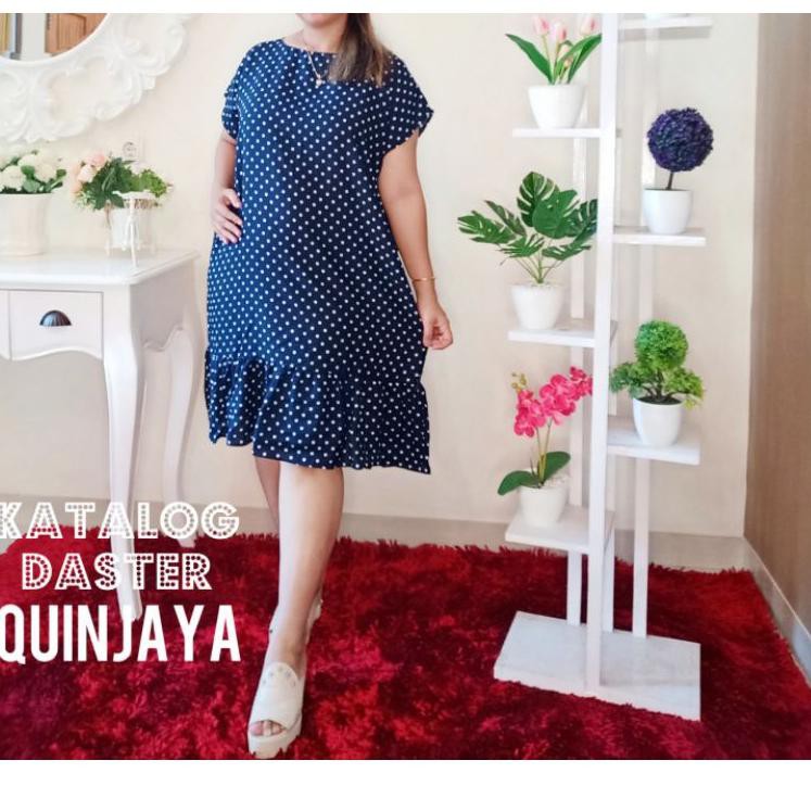 Restock* (Produsen / bisa COD) Daster ruffle motif polkadot by Katalog Daster