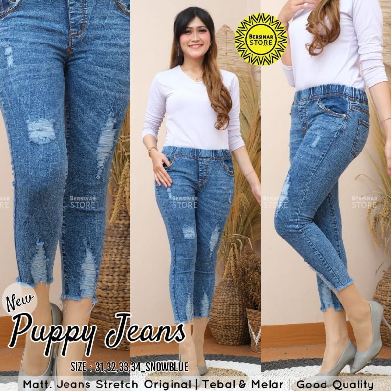 SIZE 28-42!! PUPPY JEANS 7/9  VARIASI SOBEK TIDAK TEMBUS