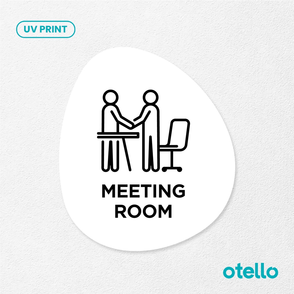 Logo Meeting Room Sign Board Akrilik Tempel Signage Dinding Papan Label Acrylic Restoran Wall Stiker Dinding Petunjuk Toko Cafe