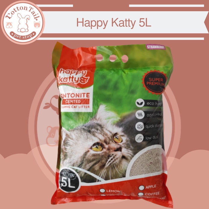 Pasir Kucing Wangi Gumpal Happy Katty 5L Premium Happy Katty 5Liter