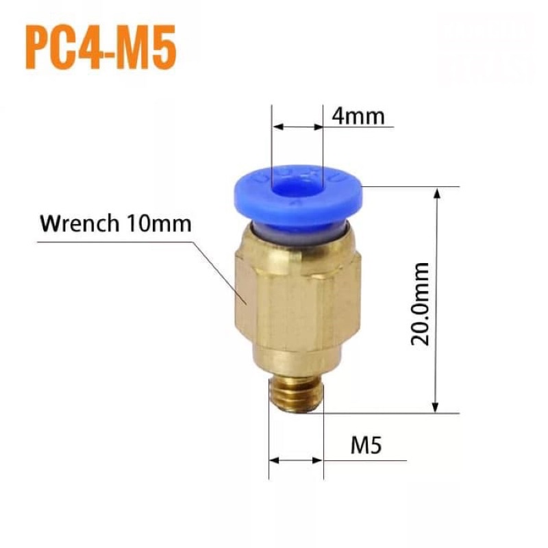 Pneumatic Fitting PC 4-M5 / 4mm-M5