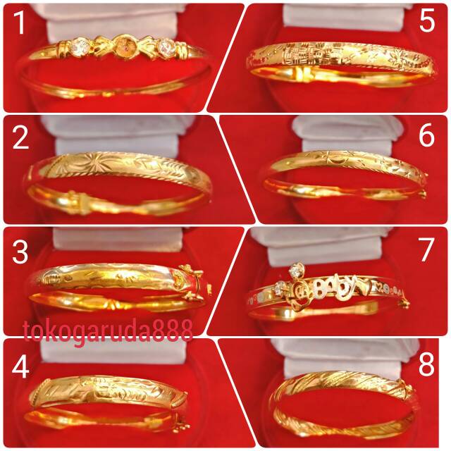  Gelang  tangan bayi  anak emas  asli kadar 700 70 22k bangle 