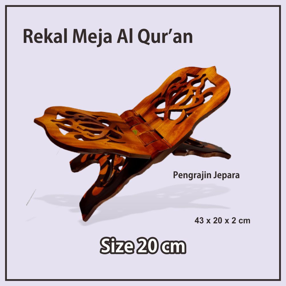 Rekal Dudukan Alquran Meja Lipat Quran Motif Kubah Ukuran 20 Cm