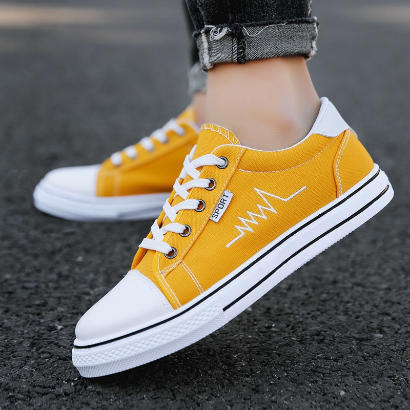 yellow canvas shoes mens