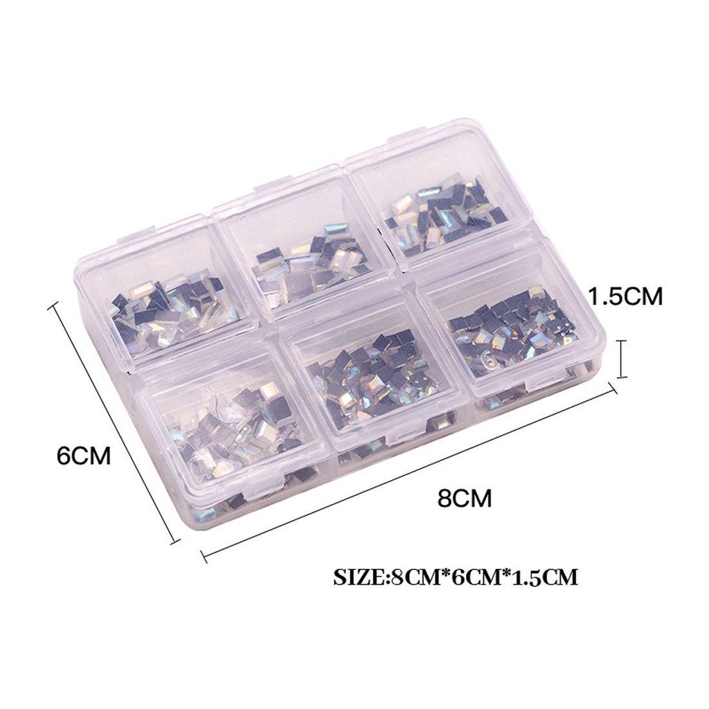 MXBEAUTY Nail Art Rhinestones Warna-Warni Cermin Aksesoris Permata Batu Flatback Manik-Manik AB Kristal Manicure Charms