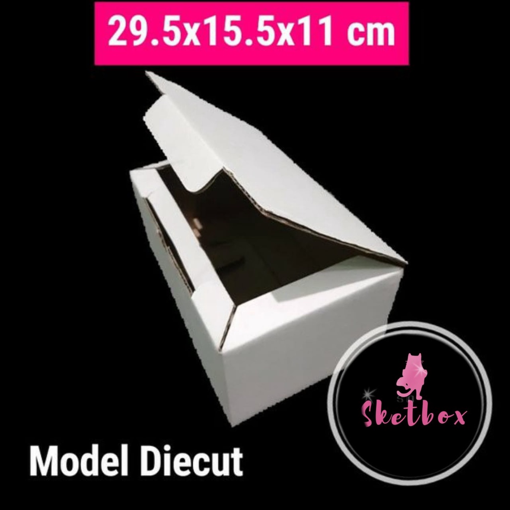 

KOTAK KARDUS KARTON BOX SEPATU POLOS TIPE H (BATIK) PUTIH UKURAN 29,5X15,5X11 CM