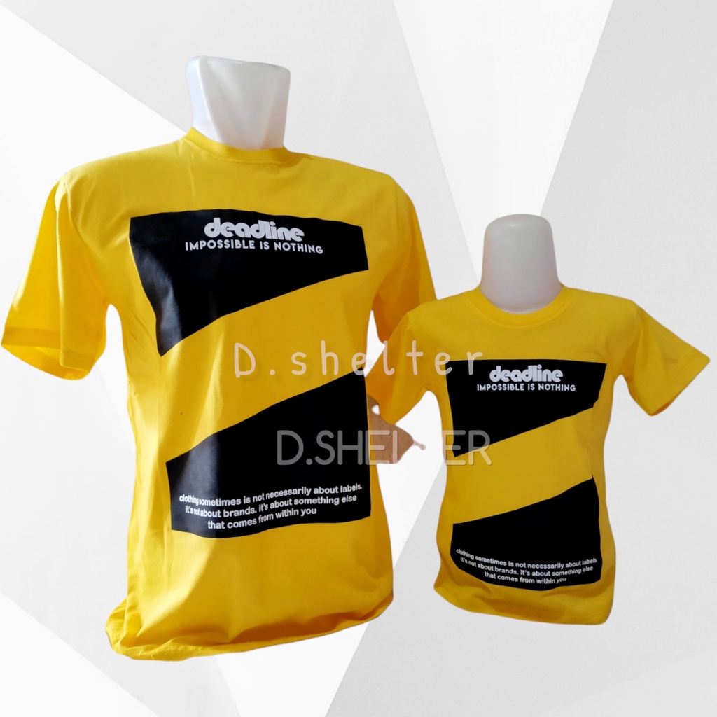 Baju Kaos Couple (Anak &amp; Dewasa) Kuning Simple/ D.shelter