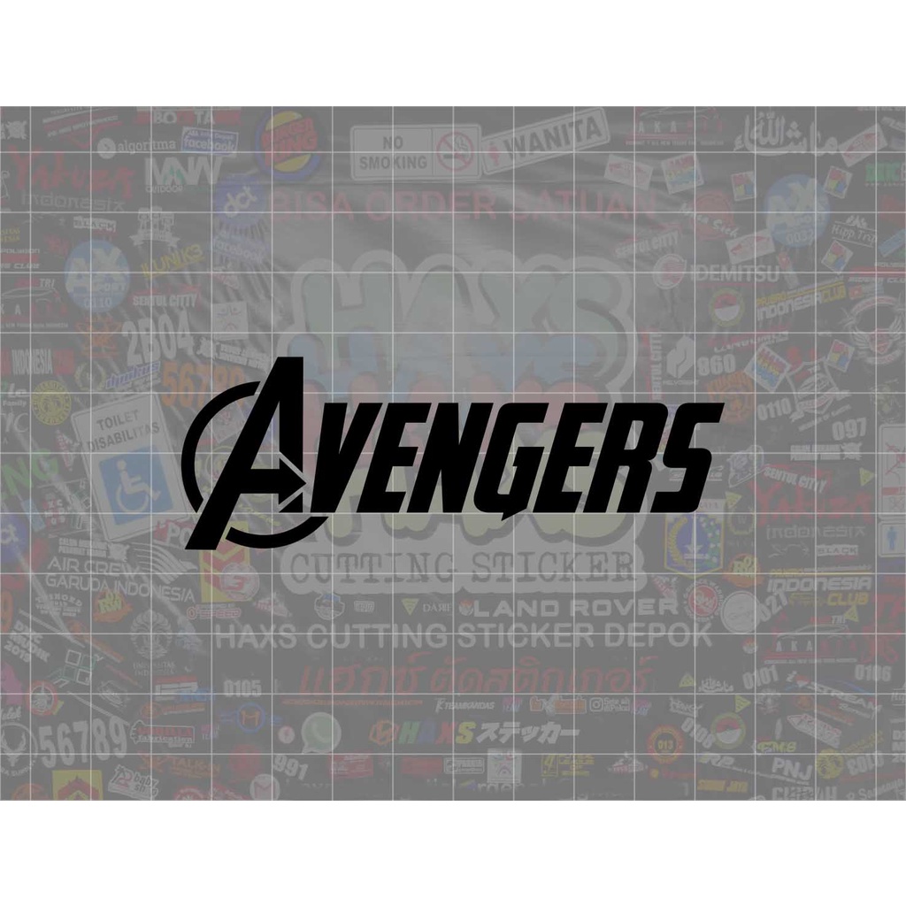 Cutting Sticker Avengers Text Ukuran 9 Cm Untuk Motor dan Mobil