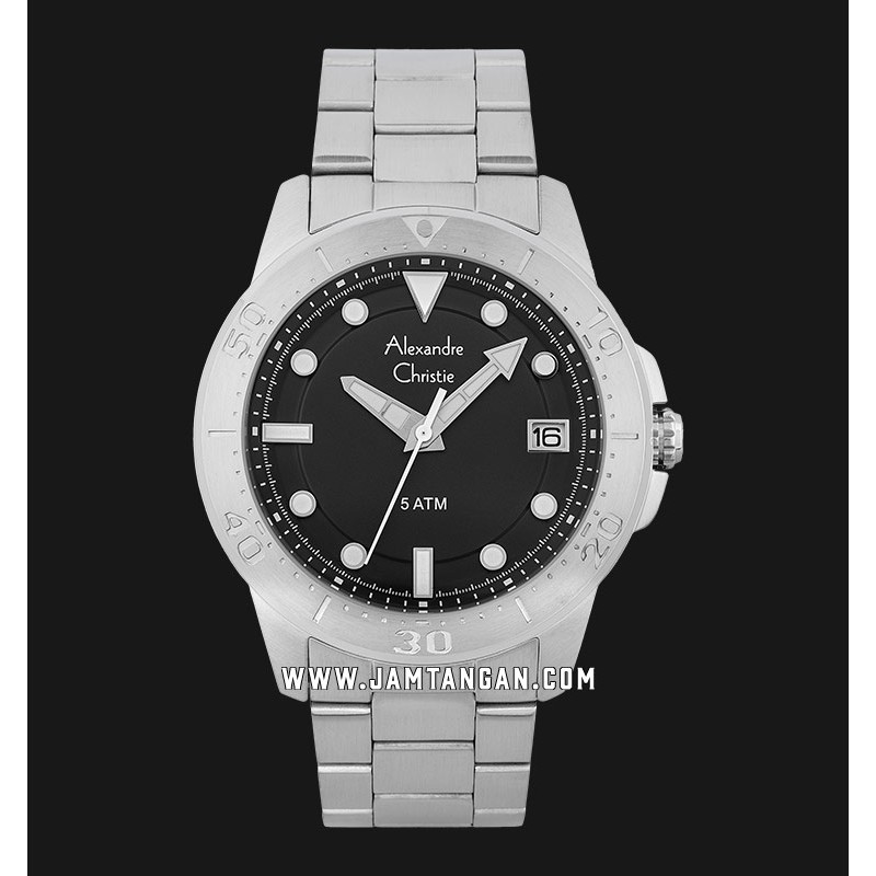 Alexandre Christie AC 6517 MD BSSBA Men Black Dial Stainless Steel Strap