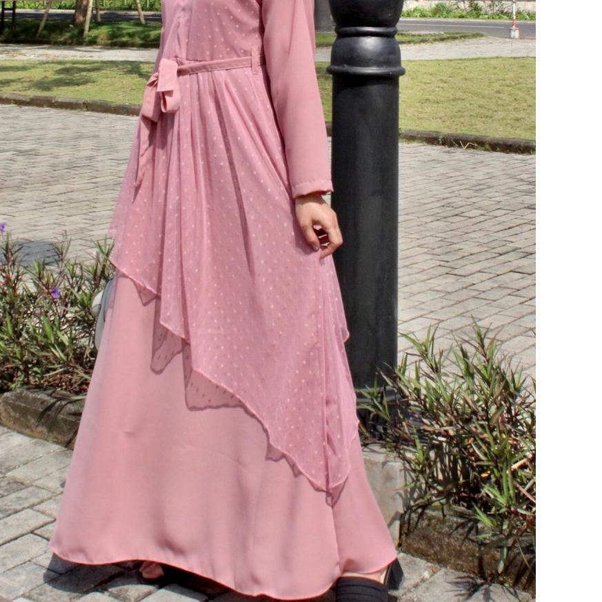 ☎ Dress Outer tile pisah / Gamis Kekinian Rompi Pisah set Gamis Lebaran / Kondangan Multifungsi Mode