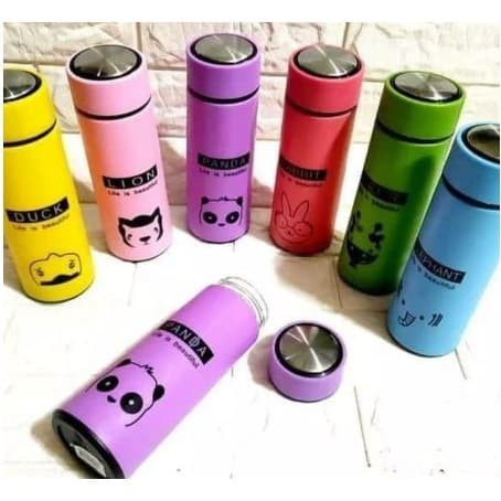 MTSH* BOTOL KACA ANIMAL / MYBOTOL KACA KARAKTER ANIMAL BOTOL MINUM KACA LUCU  450ml TANPA BOX