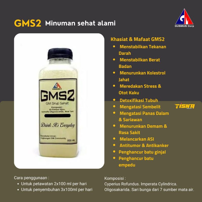 GMS2 Minuman Kesehatan Untuk Batu Ginjal dll/original gusmus therapy