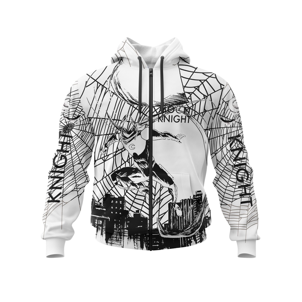 Jaket Hoodie Pria Karakter Moon Knight 01 Full Printing Custom