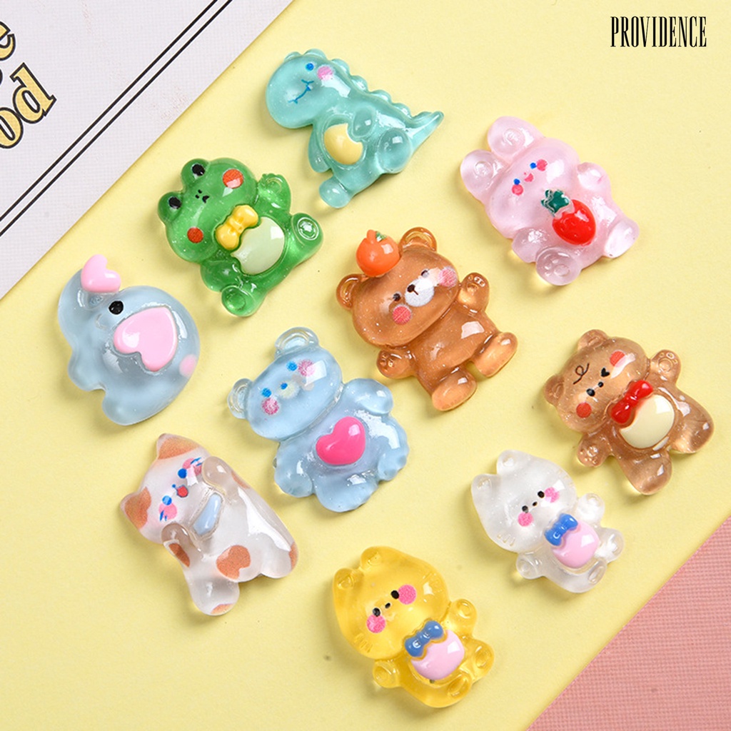 10pcs Aksesoris Boneka Kartun Beruang / Kelinci Bahan resin DIY