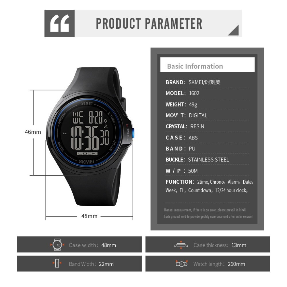 TOUCHSCREEN ✪ • SKMEINDONESIA ™ • SKMEI 1602 ORIGINAL Jam Tangan Pria Rubber Digital