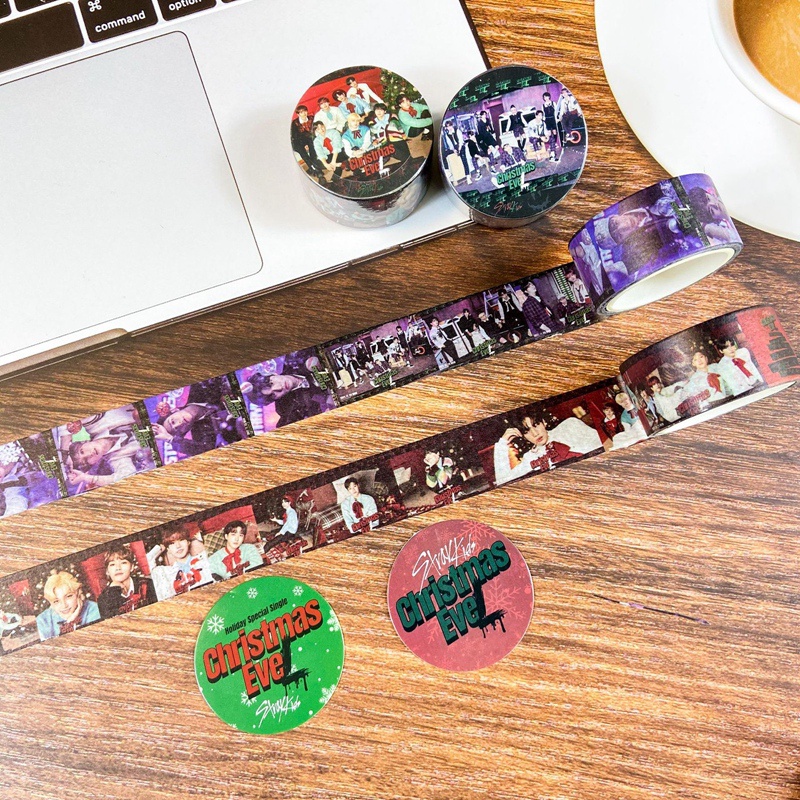 Stiker Kertasselotip Washi Gambar Kpop Stray Kids Untuk Dekorasi Natal