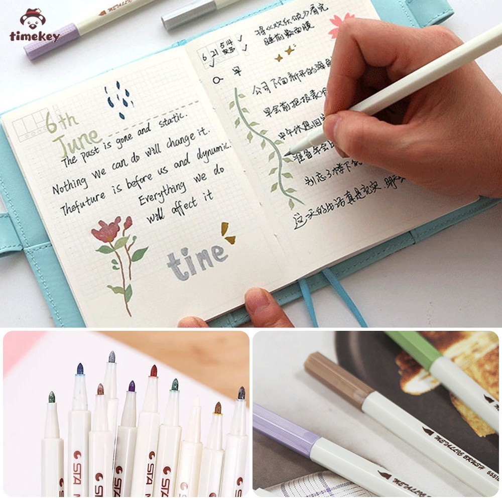 【TK】10colors Brush Pen Spidol Warna Lembut untuk Alat Tulis Sekolah