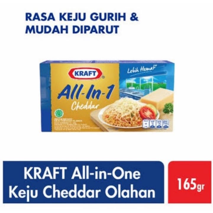 

Keju Kraft All in 1 Cheddar Olahan 165 Gram - Keju Parut Cheddar All In One 165 Gr