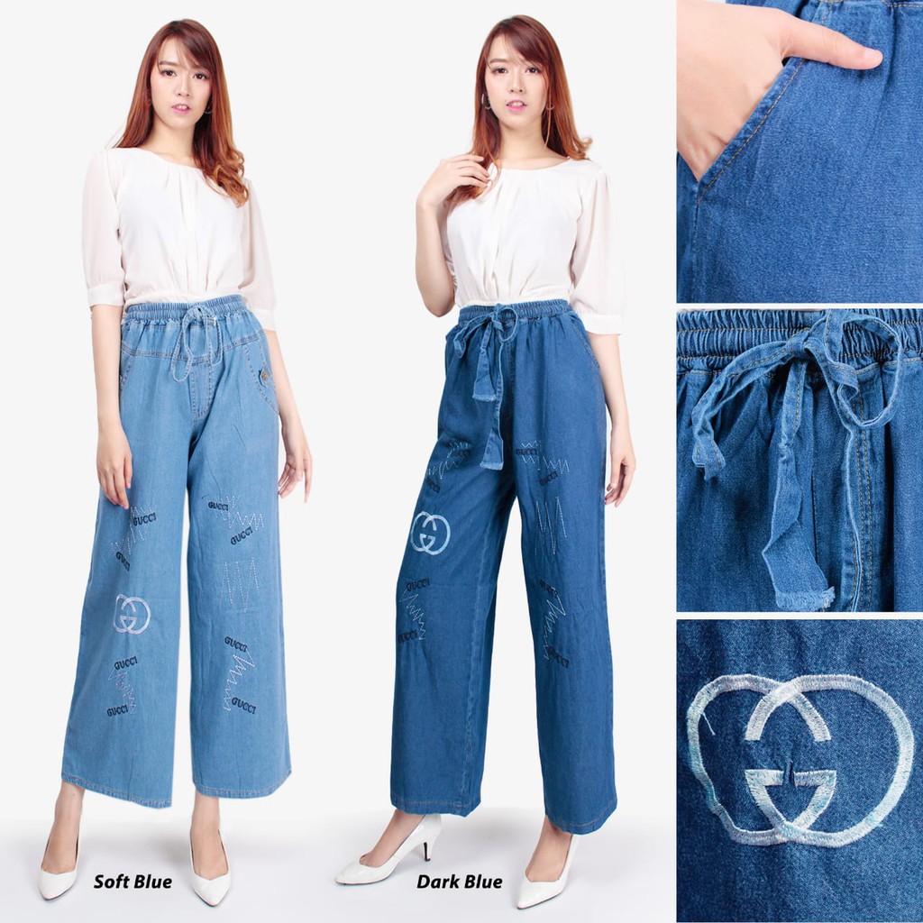 SB Collection Celana Panjang Sari Longpants Kulot Casual Jeans Wanita