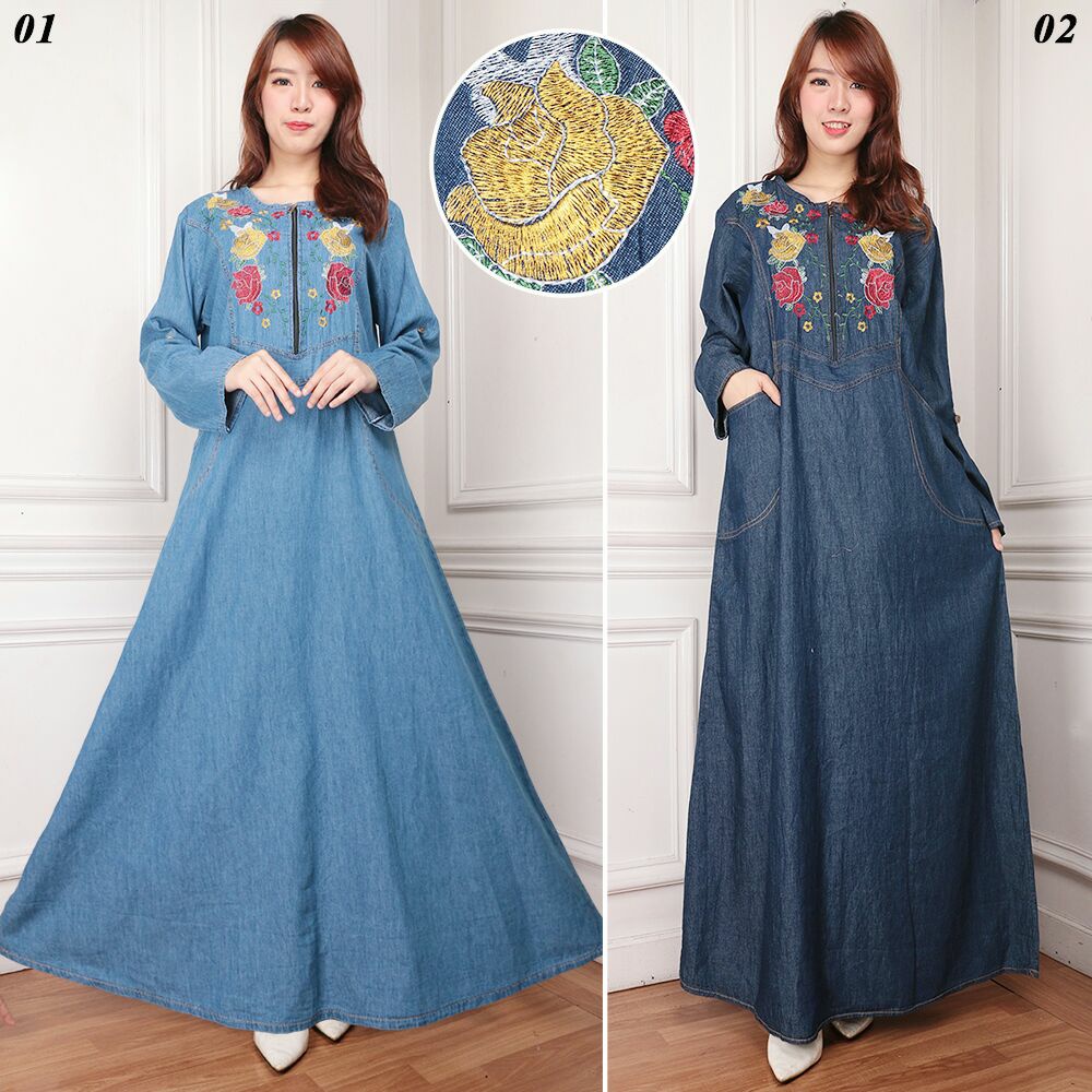 SB Collection PROMO Dress Maxi Aningtyas Jeans Wanita