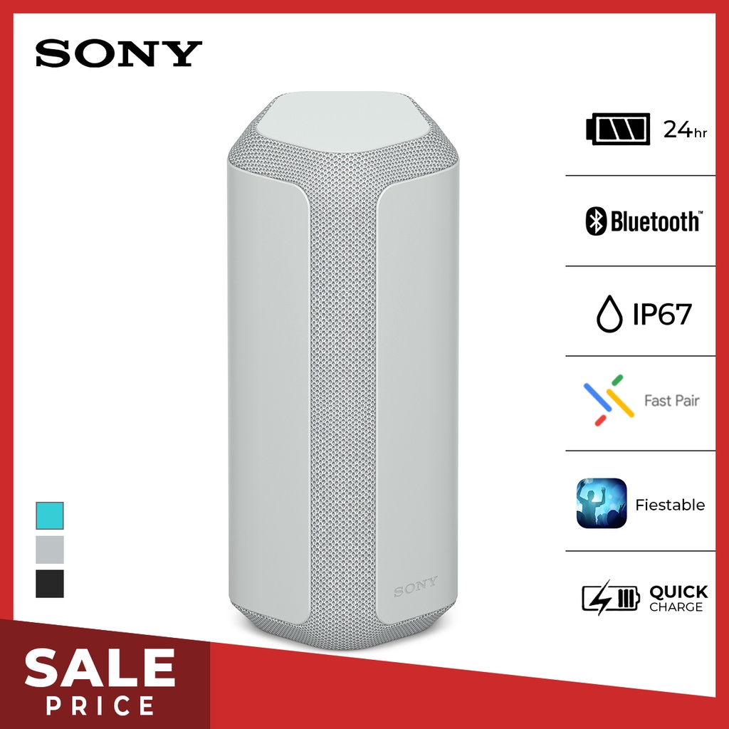 Speaker Sony SRS-XE300 X-Series Speaker Bluetooth Mega Bass Battery Up to 24h For Android &amp; IOS - Grey Portable Wireless Speaker