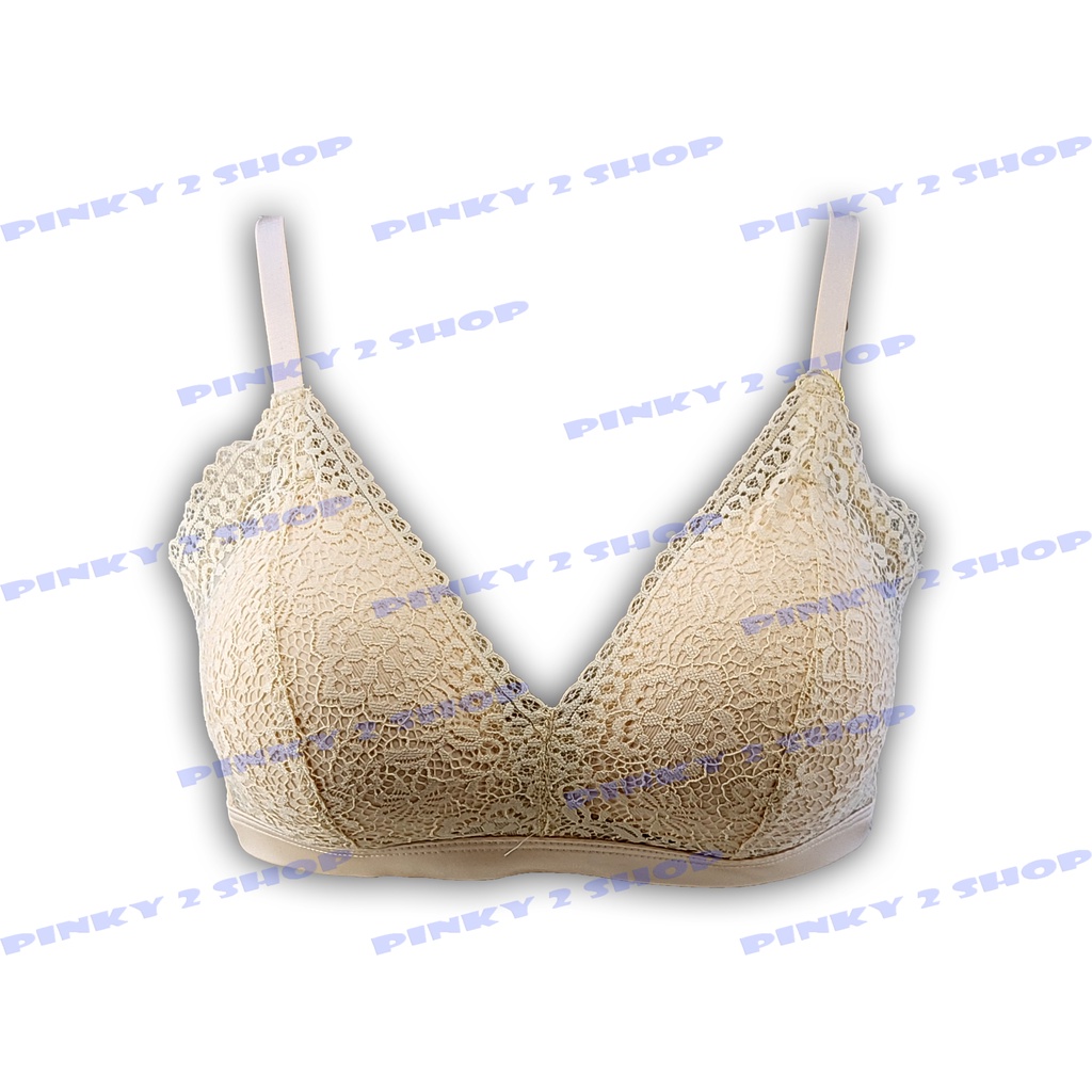 BRA BH TANPA KAWAT BUSA TIPIS LACE LEMBUT SIZE 34-38 KAIT 3