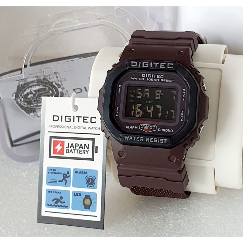 JAM TANGAN KEREN ELEGANT CEWEK/COWOK NEW DIGITEC 5024 TALI KANFAS