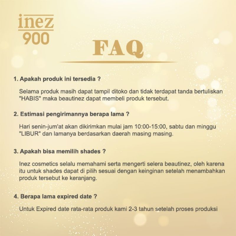 INEZ 900 LUSTROUS PRESSES POWDER/Bedak Inez