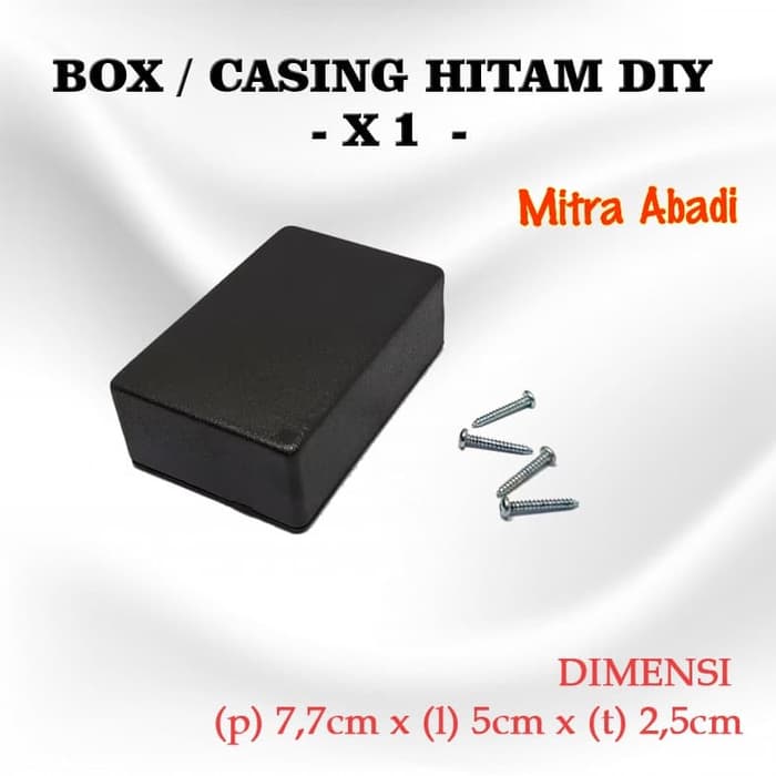 

Box Kotak Casing Plastik X1 for Komponen DIY Ukuran 7,7 x 5 x 2,5 cm - Hitam