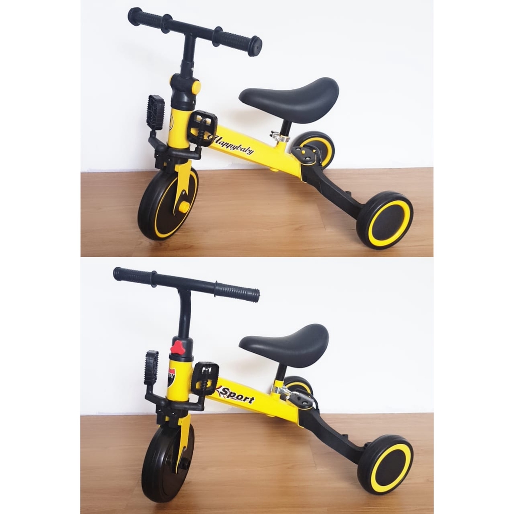 MMTOYS CM-O24 Mainan Anak Sepeda Keseimbangan Dorong Bayi Roda 3 Ban / Balance Bike Tricycle Ride On-KUNING